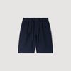 Linen Short Elastic Waist Linen Shorts Navy Blue