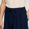 Linen Short Elastic Waist Linen Shorts Navy Blue