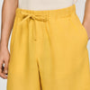 Linen Short Elastic Waist Linen Shorts Tangerine