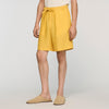 Linen Short Elastic Waist Linen Shorts Tangerine