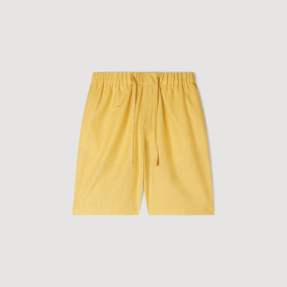 Linen Short Elastic Waist Linen Shorts Tangerine