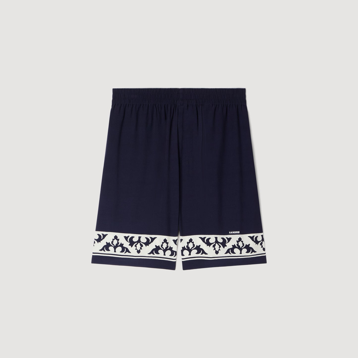 Amalfi Short Contrast Pattern Floaty Shorts Navy Blue