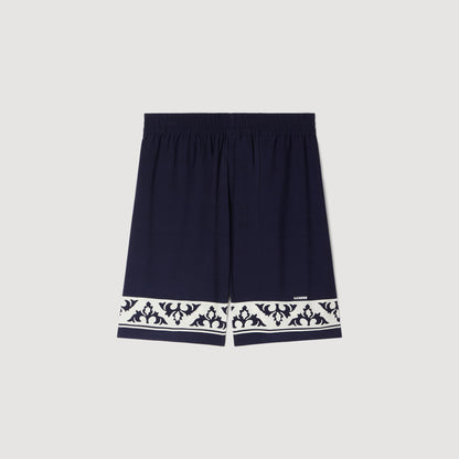 Amalfi Short Contrast Pattern Floaty Shorts Navy Blue