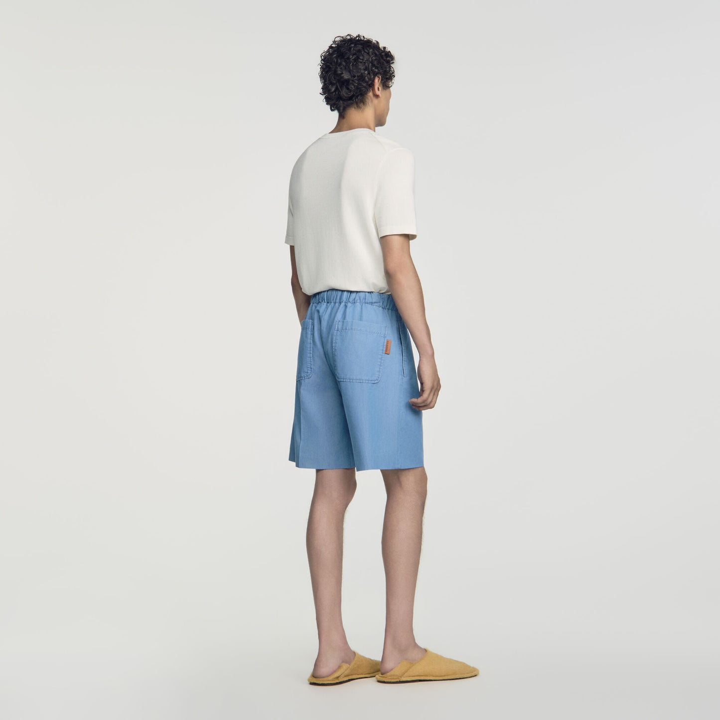 Rope Denim Shorts Faded cotton shorts Chambray