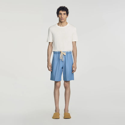 Rope Denim Shorts Faded cotton shorts Chambray