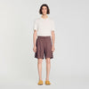 Jacquard Cross Short Square Cross patterned shorts Chocolate