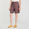 Jacquard Cross Short Square Cross patterned shorts Chocolate