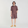 Jacquard Cross Short Square Cross patterned shorts Chocolate