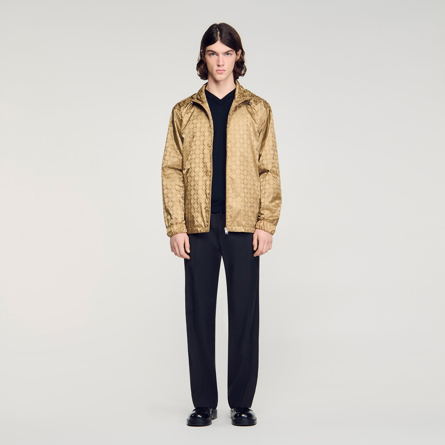 Surf Squarecross Nylon Jacquard Leger Square Cross Nylon Jacket Beige