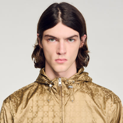 Surf Squarecross Nylon Jacquard Leger Square Cross Nylon Jacket Beige