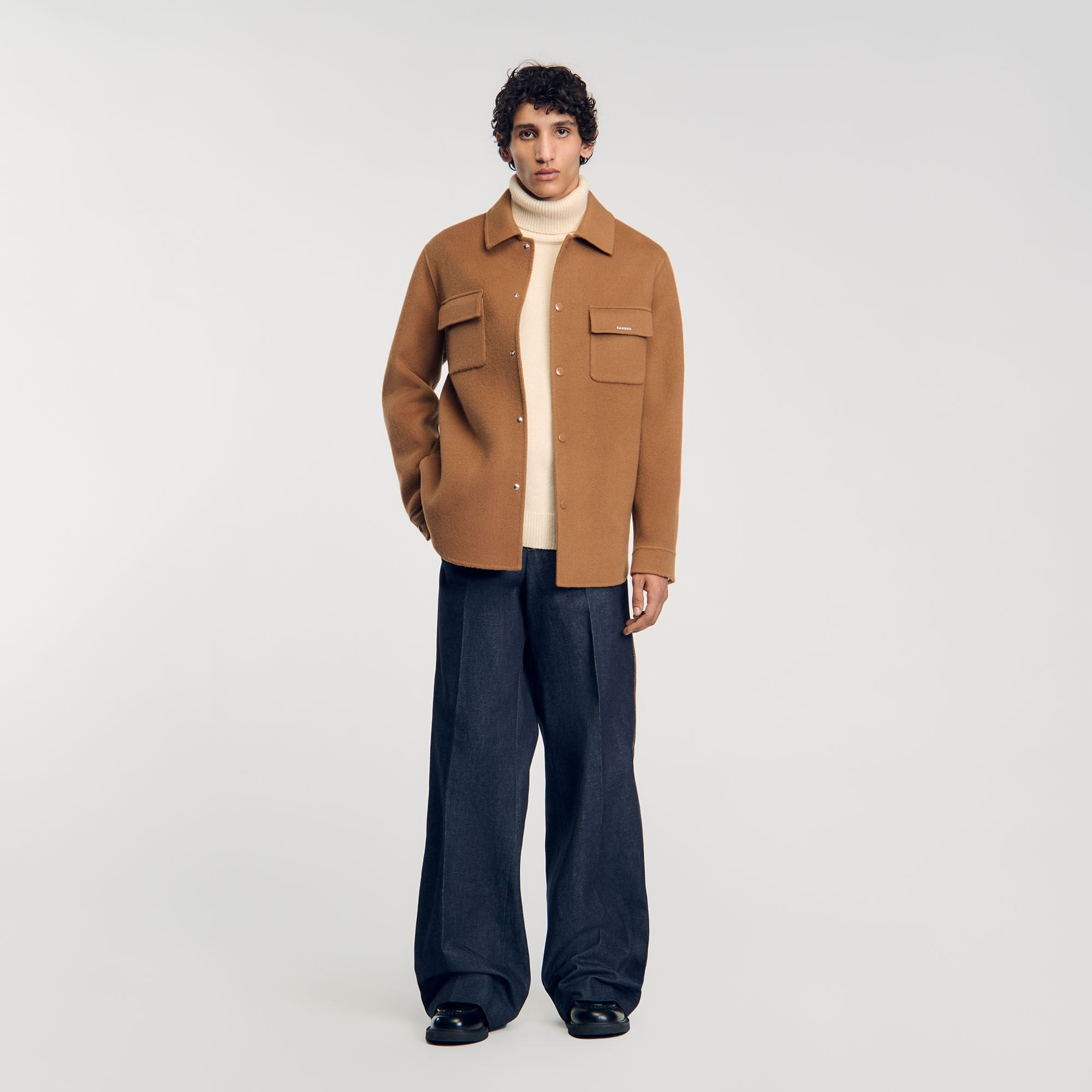 Double- Faced Overshirt Camel