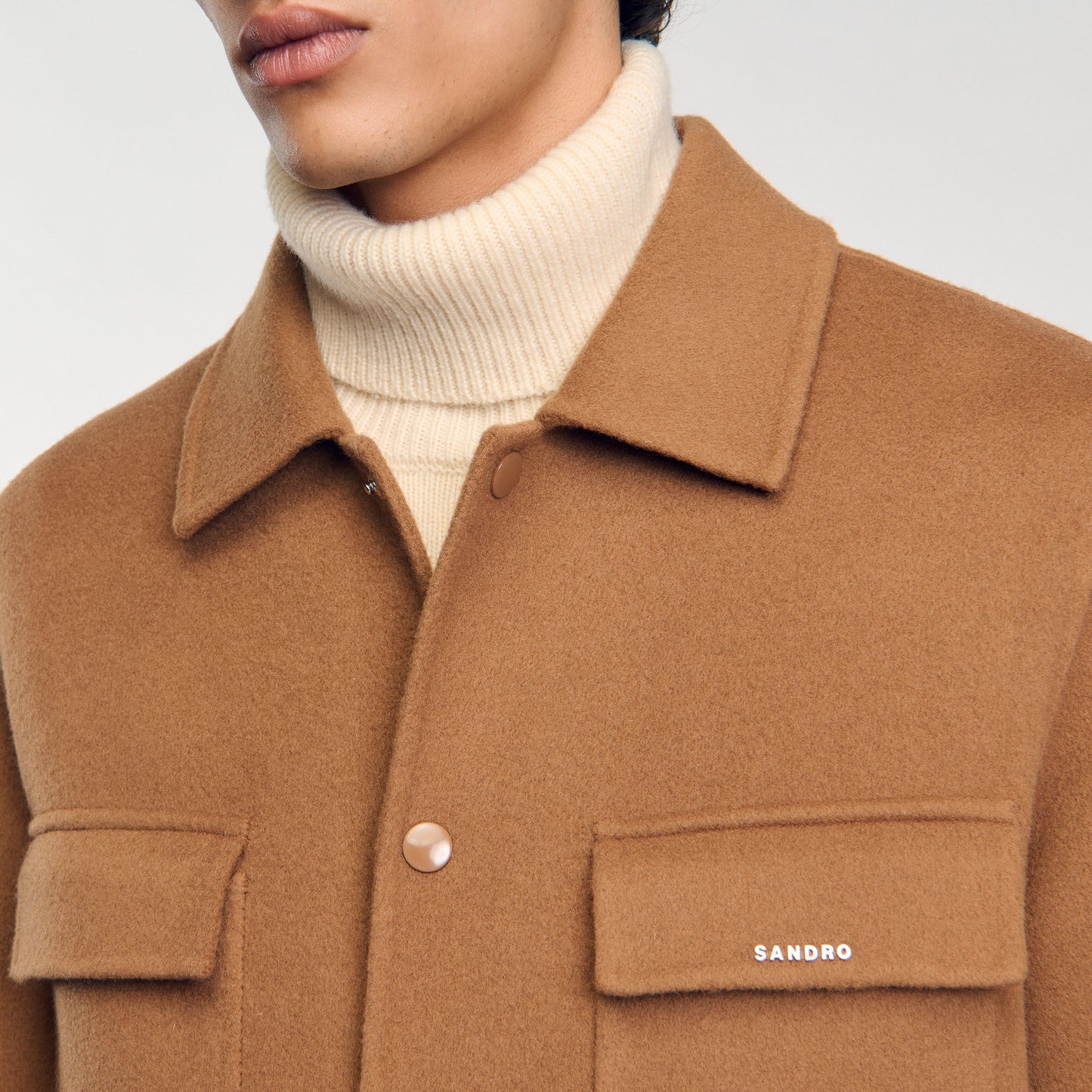Double- Faced Overshirt Camel