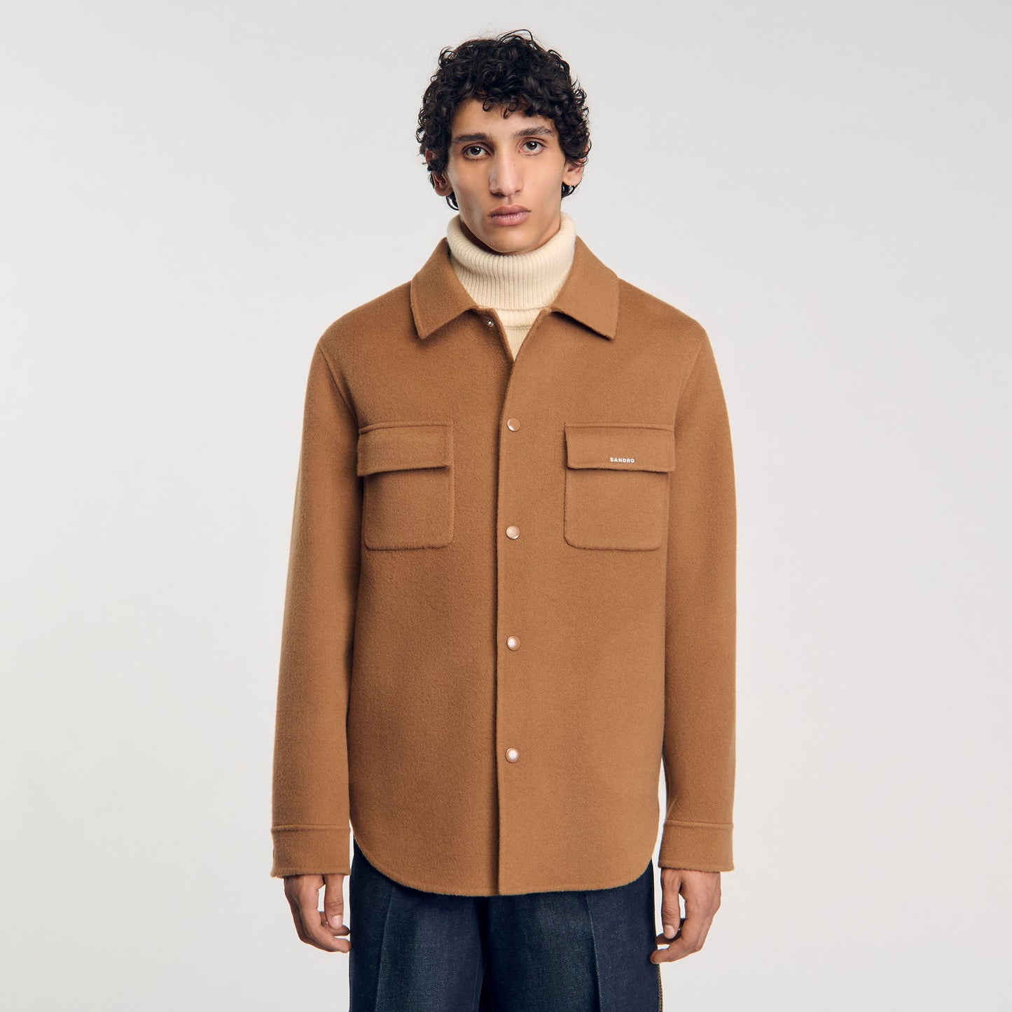 Double- Faced Overshirt Camel