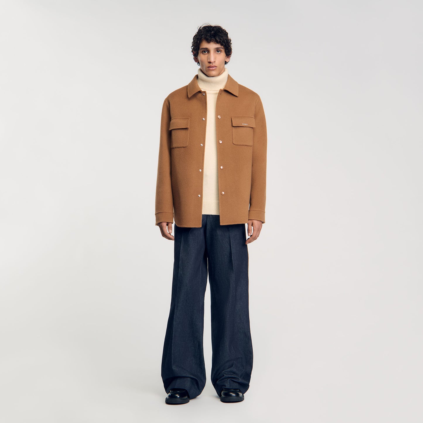 Double- Faced Overshirt Camel