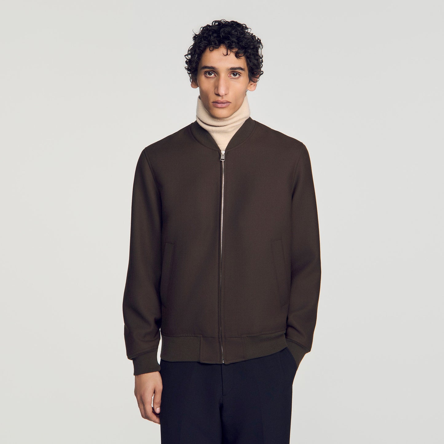 New Teddy Zip-up jacket Taupe