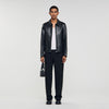 Zipper Goat Jacket Zip-Up Leather Jacket Black