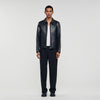 Zipper Goat Jacket Zip-Up Leather Jacket Black
