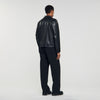 Zipper Goat Jacket Zip-Up Leather Jacket Black