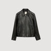 Zipper Goat Jacket Zip-Up Leather Jacket Black