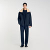 Quilted Cotton Parka Navy Blue