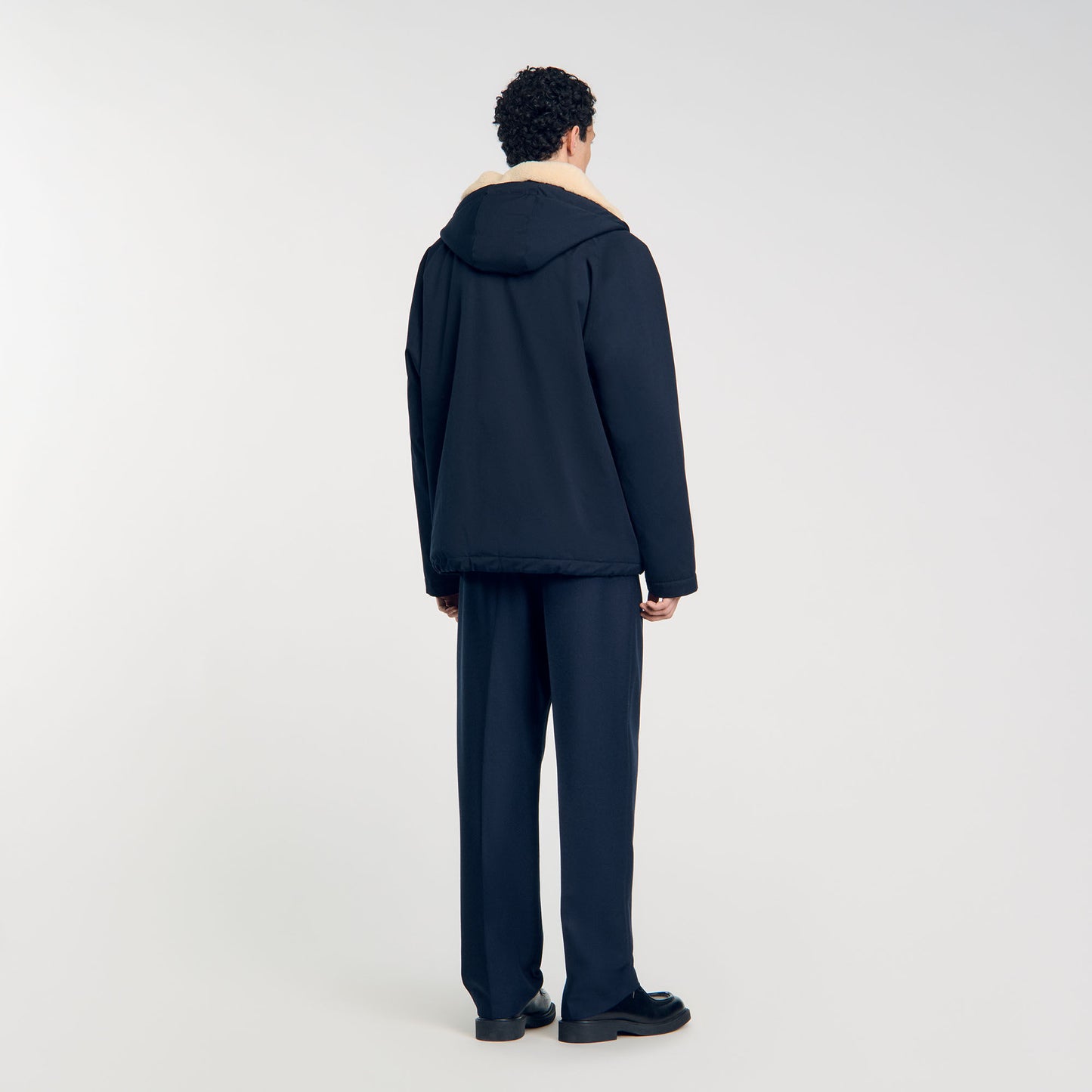 Quilted Cotton Parka Navy Blue