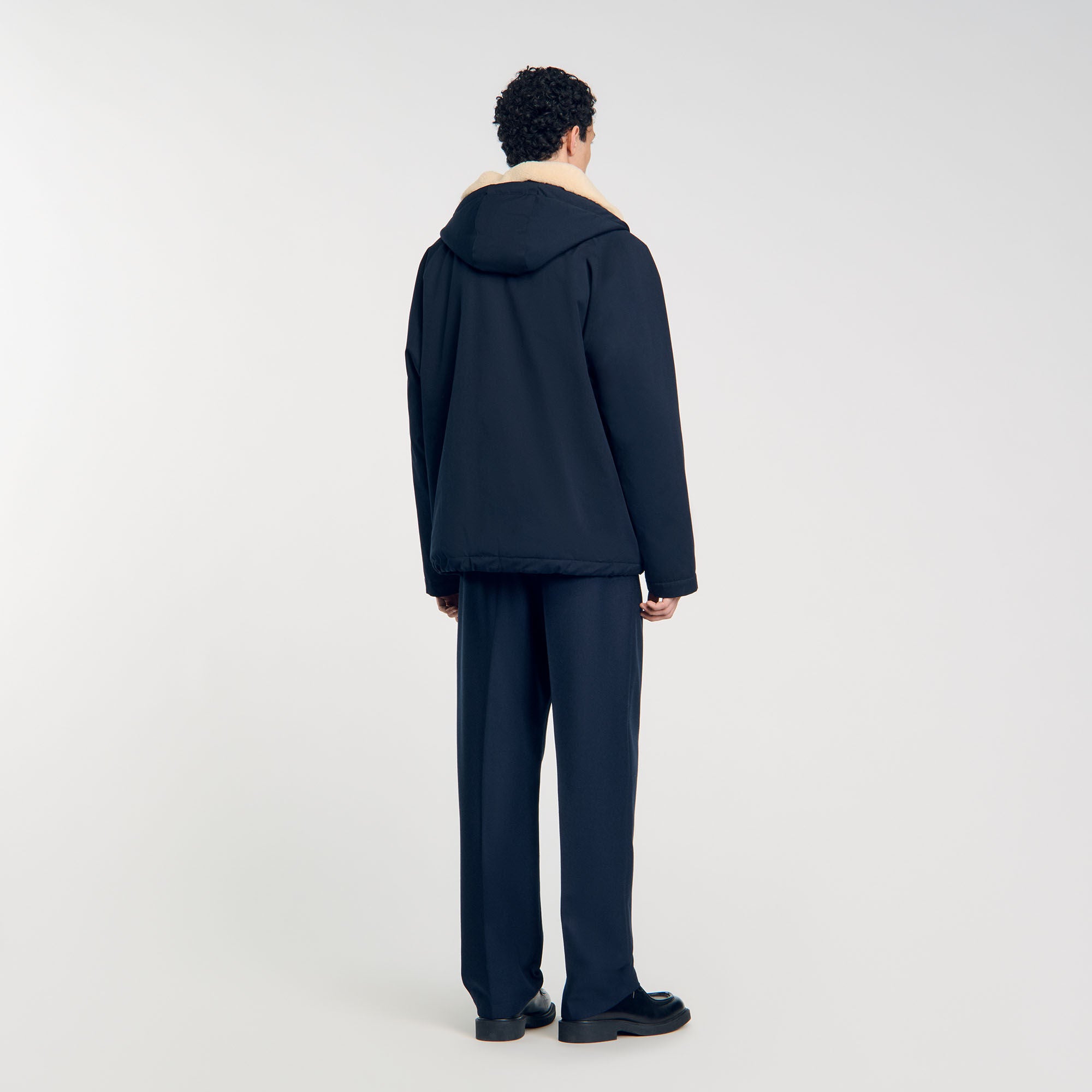 Quilted Cotton Parka Navy Blue