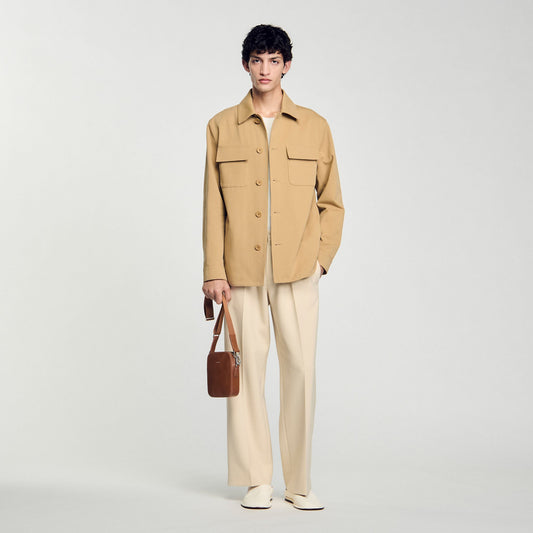 Overshirt Cotton Overshirt With Pockets Sand.