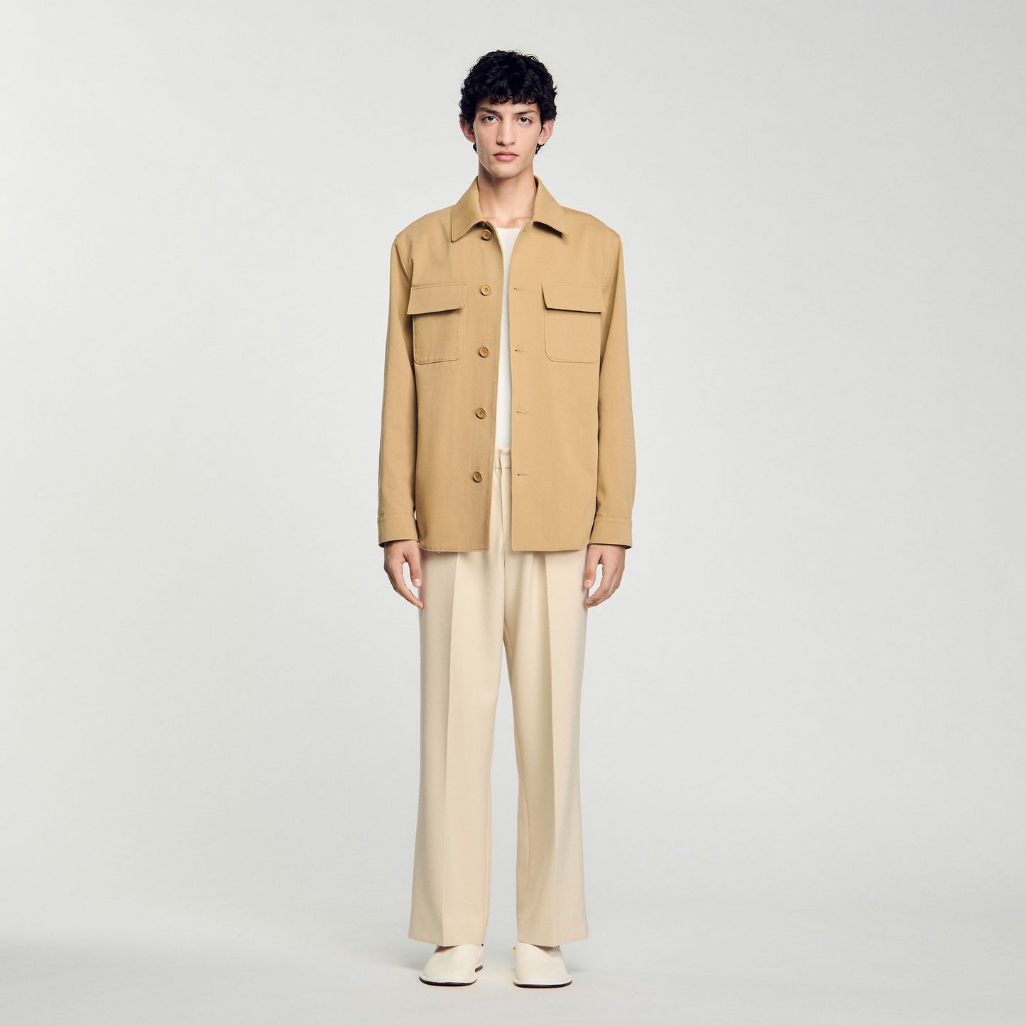Overshirt Cotton Overshirt With Pockets Sand. Sand.