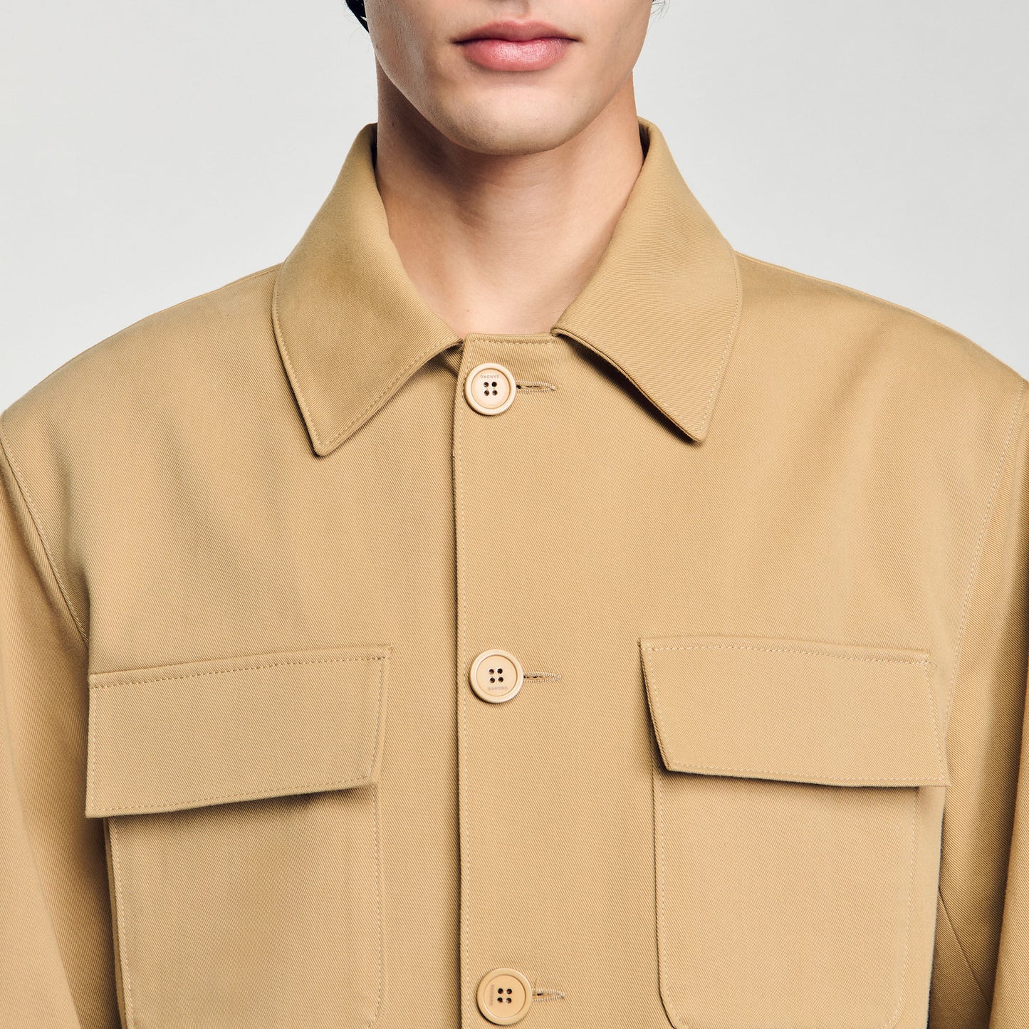 Overshirt Cotton Overshirt With Pockets Sand. Sand.