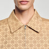 Cross Cotton Jacket Square Cross Zip-Up Jacket Sand