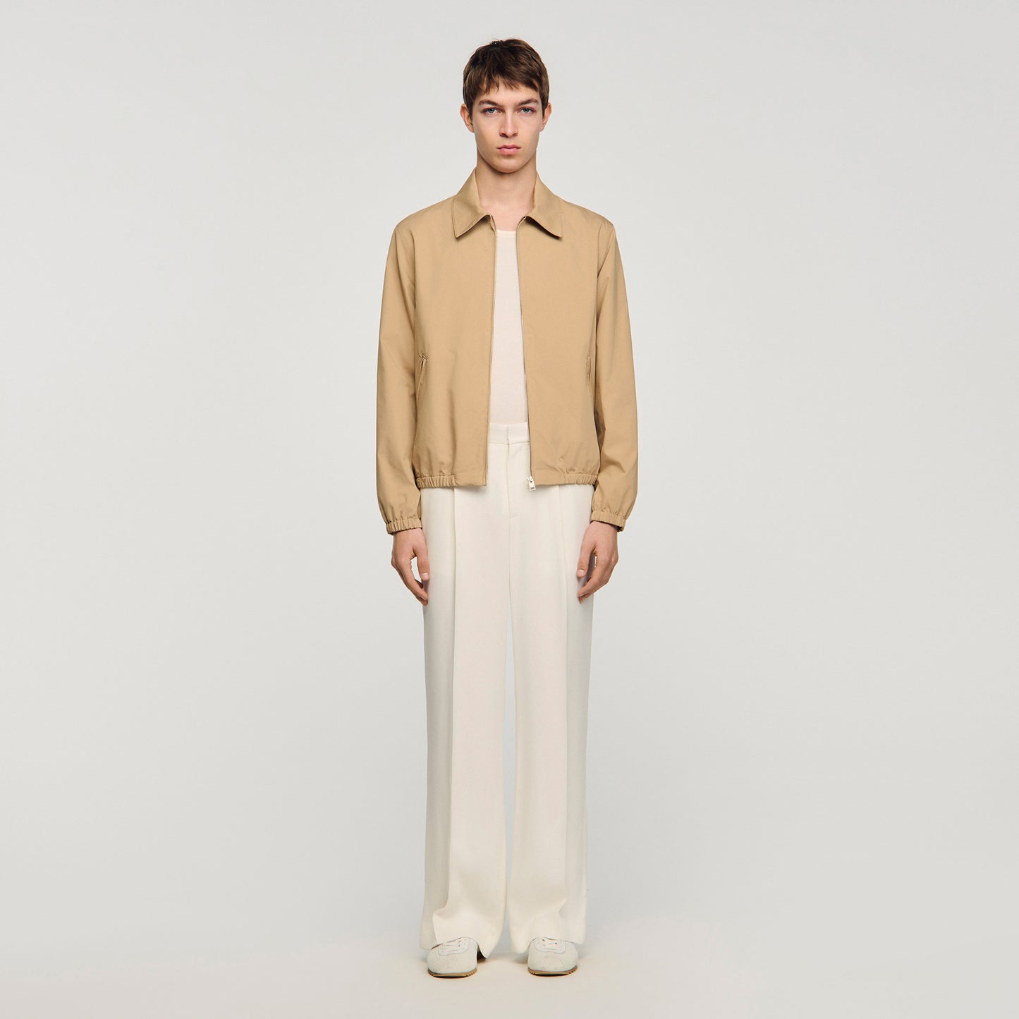 New Cotton Jacket Zip-Up Cotton Jacket Sand