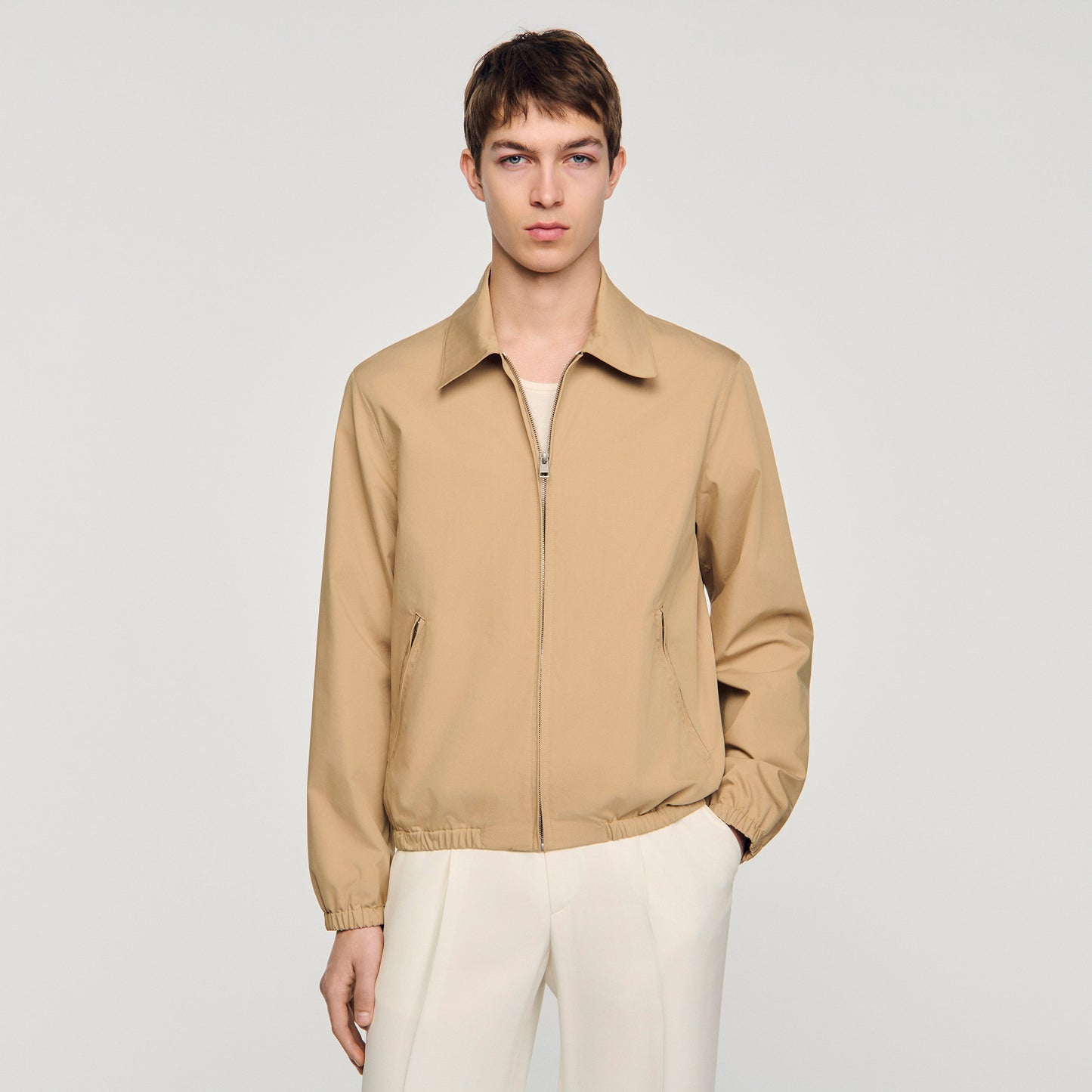 New Cotton Jacket Zip-Up Cotton Jacket Sand