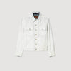 Trucker Crackled White Cracked Coated Denim Jacket White