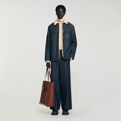 Denim Vintage Shearling Overshirt Denim Overshirt Raw-Denim