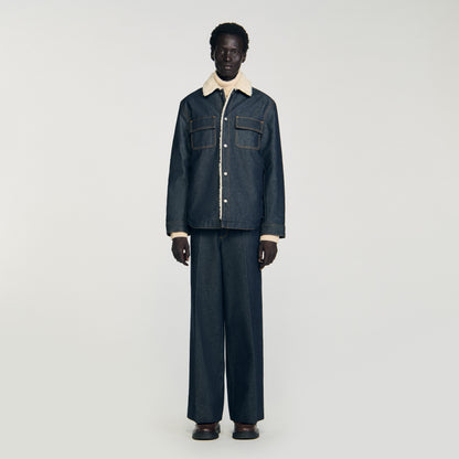 Denim Vintage Shearling Overshirt Denim Overshirt Raw-Denim