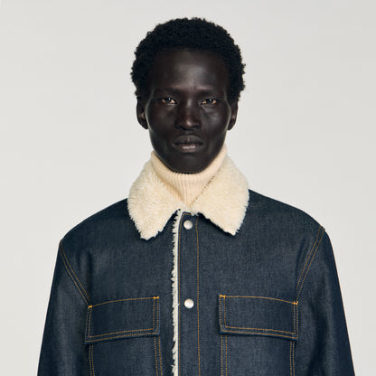 Denim Vintage Shearling Overshirt Denim Overshirt Raw-Denim