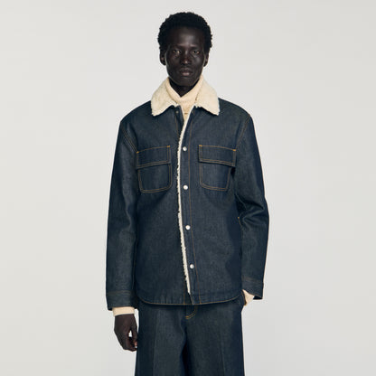 Denim Vintage Shearling Overshirt Denim Overshirt Raw-Denim