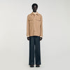 Cross Overshirt Square Cross Jacquard Overshirt Camel