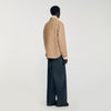 Cross Overshirt Square Cross Jacquard Overshirt Camel