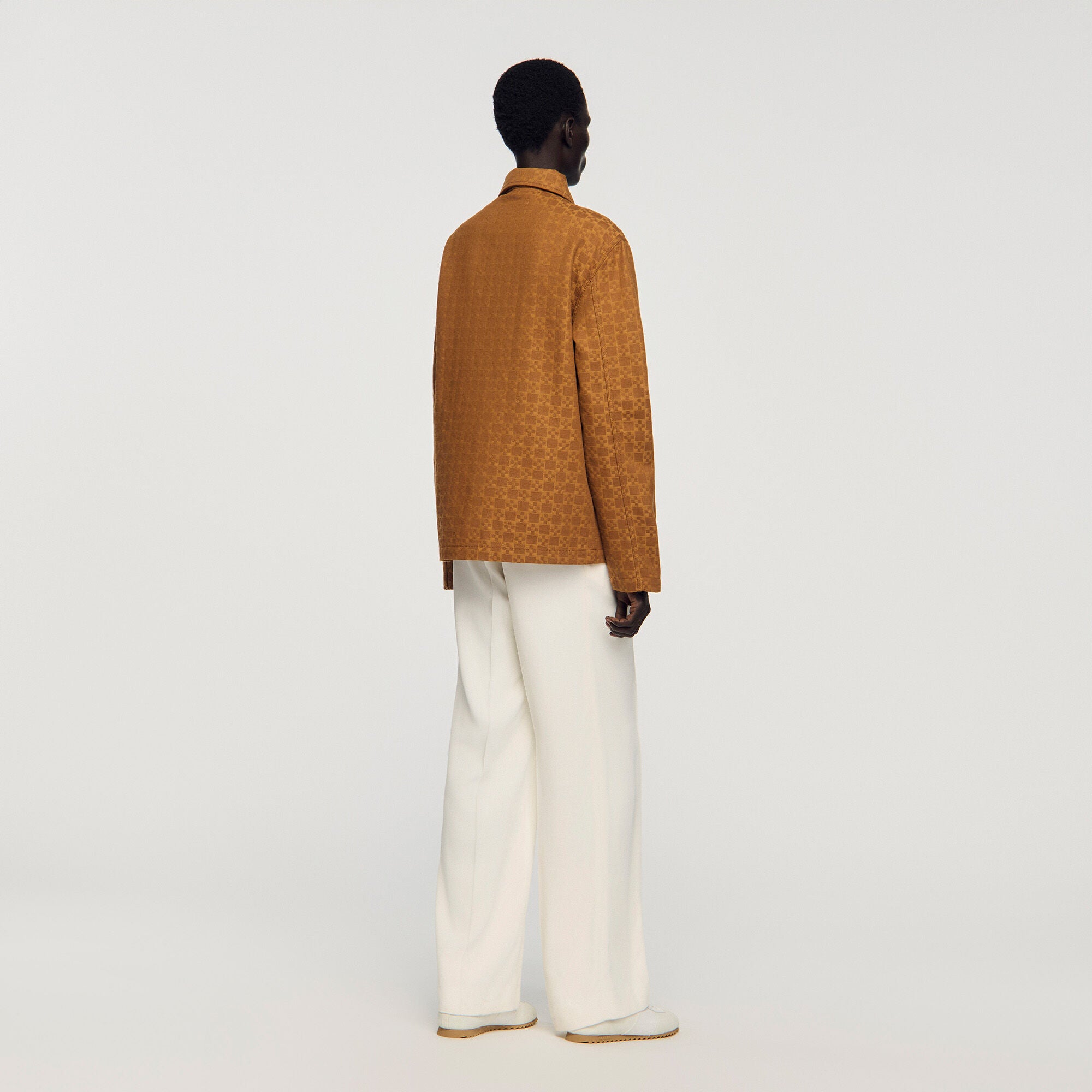 Worker Cross Square Cross Denim Jacket Camel