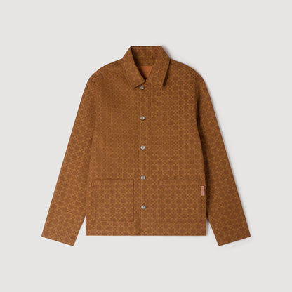 Worker Cross Square Cross Denim Jacket Camel
