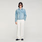 Cross Sanded Trucker Square Cross Denim Jacket Sky Blue