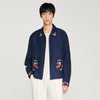 Horse Jacket Embroidered Wing Collar Jacket Navy Blue