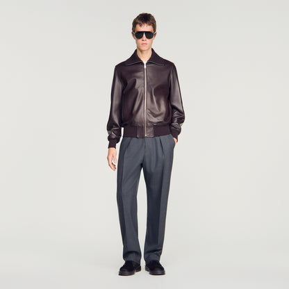 Harry Leather Jacket Zip-up leather jacket Chocolate
