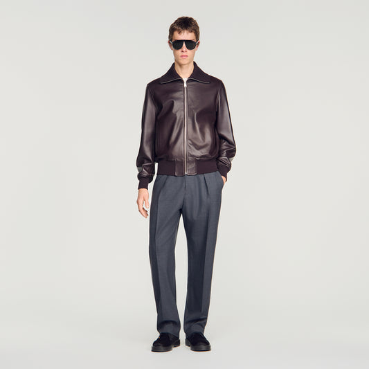 Harry Leather Jacket Zip-up leather jacket Chocolate