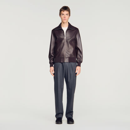 Harry Leather Jacket Zip-up leather jacket Chocolate