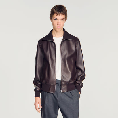 Harry Leather Jacket Zip-up leather jacket Chocolate