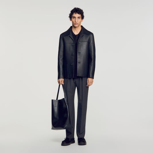 Philip Jacket Straight lambskin jacket Black