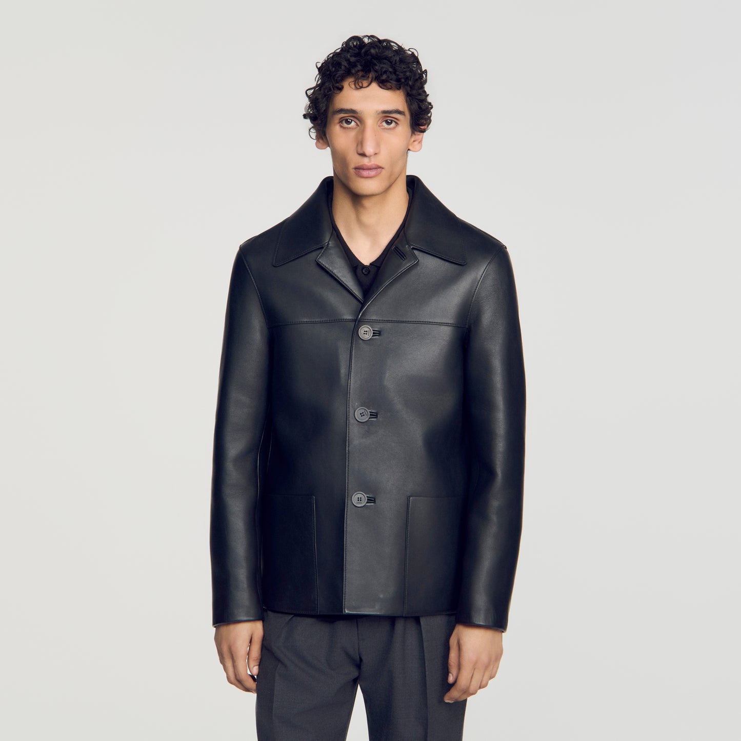 Philip Jacket Straight lambskin jacket Black