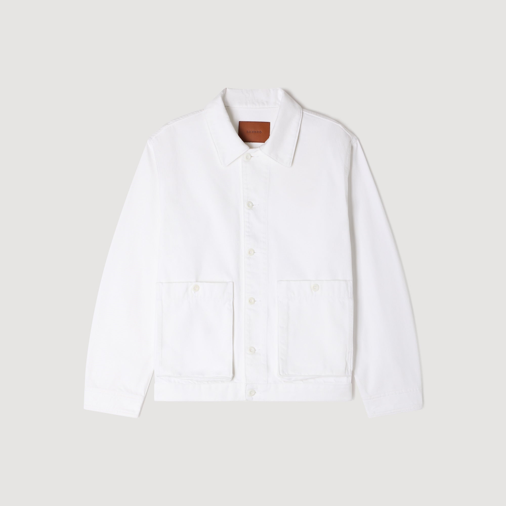Worker Oversize White Denim Worker Jacket White